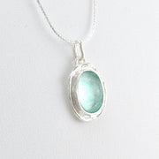 Alternate View Silver Roman Glass Oval Necklace