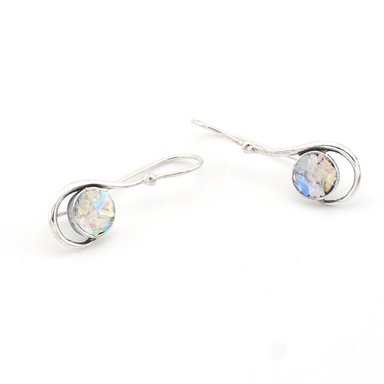 Earrings on a white background