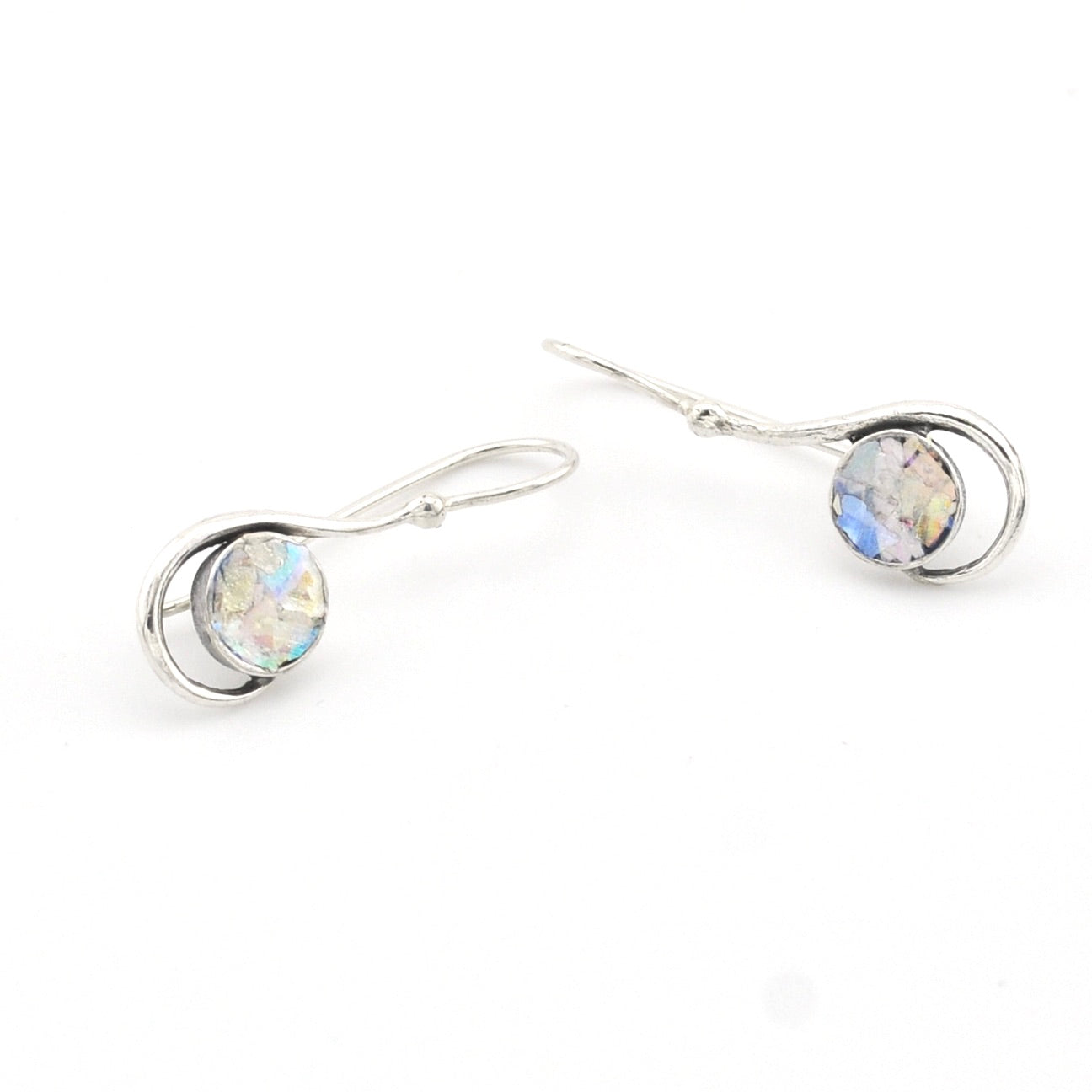 Earrings on a white background