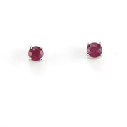 Alternate View Silver Ruby 5mm Round Post Earrings