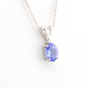 Alternate View Silver Tanzanite .08ct Diamond .02 Necklace