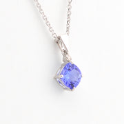 Alternate View Silver Tanzanite 1.46ct Diamond .02 Necklace