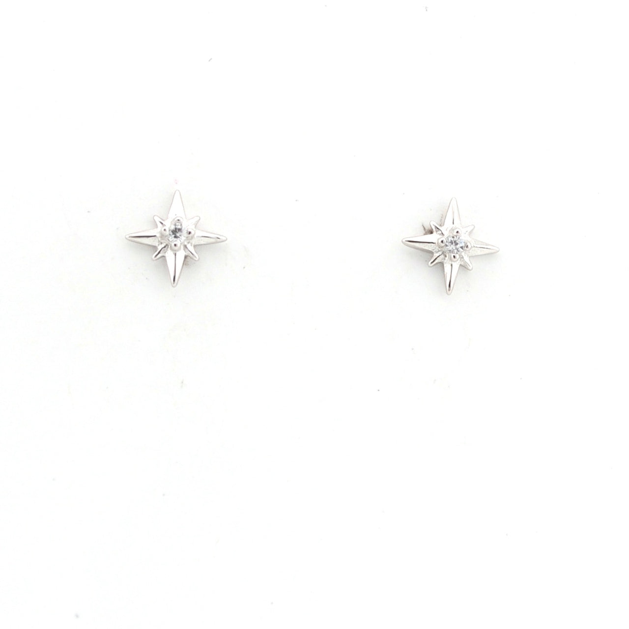 Sterling Silver Twinkle Star Post Earrings