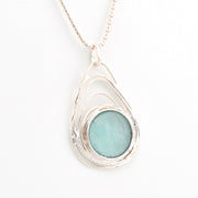 Alternate View Silver Washed Roman Glass Round Necklace