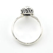 Alternate View Sterling Silver Amethyst 6x8mm Oval Bali Ring