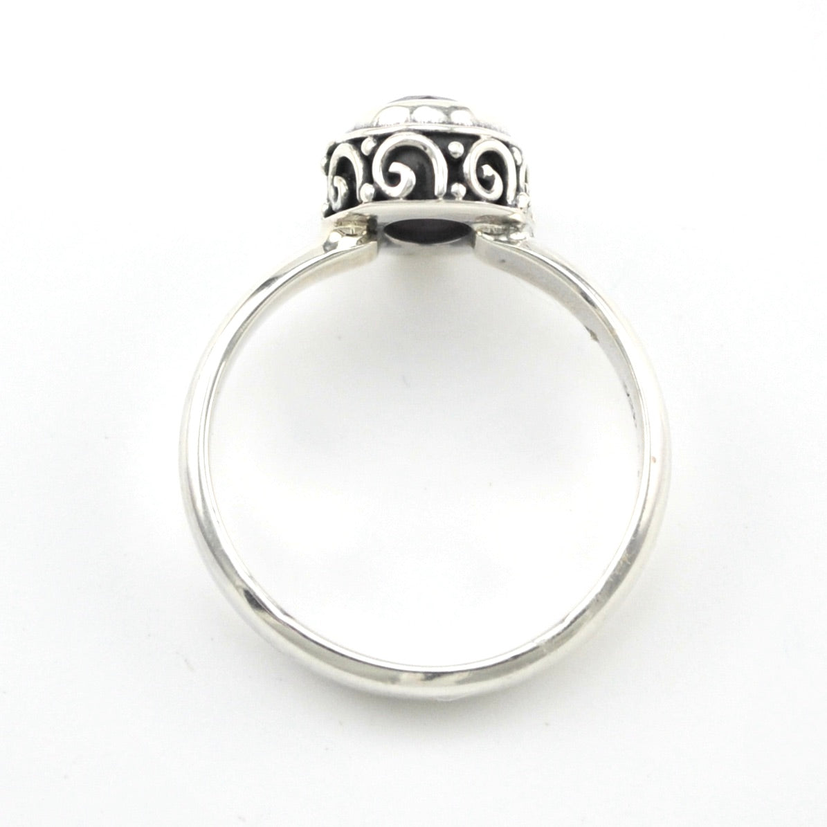 Alternate View Sterling Silver Amethyst 6x8mm Oval Bali Ring