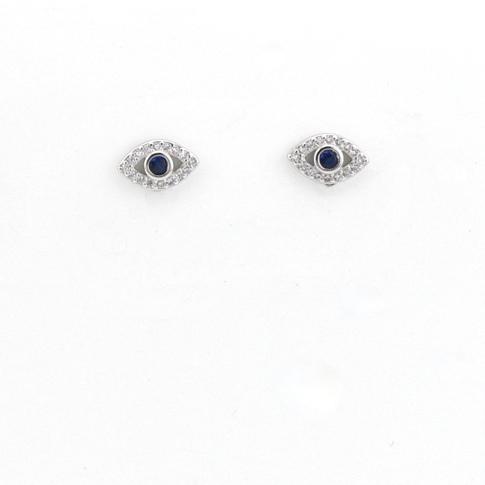 Evil eye earrings on a white background