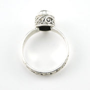 Alternate View Sterling Silver Citrine 6x8mm Oval Swirl Band Ring