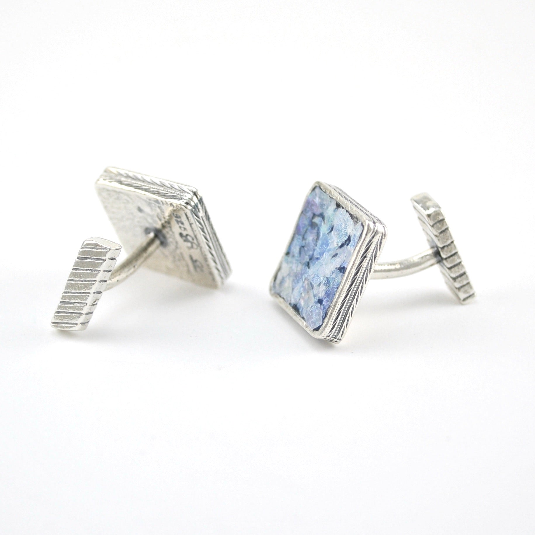 SaLe! sALe! Large Square Ornamented Cufflinks Sterling offers Silver Hand Made