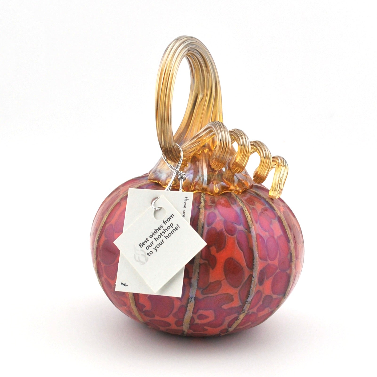Alternate View Tiny Sierra Red Glass Pumpkin