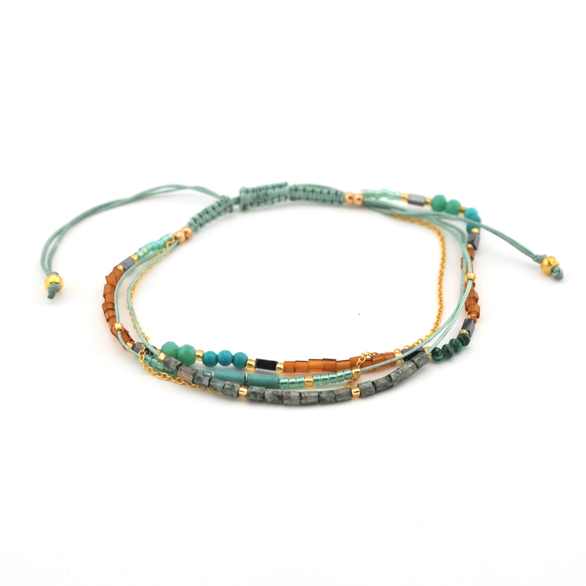 Alternate View Turquoise_Multi_Strand_Beaded_Sliding_Knot_Bracelet