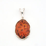 Amber Oval Filigree Bezel Pendant