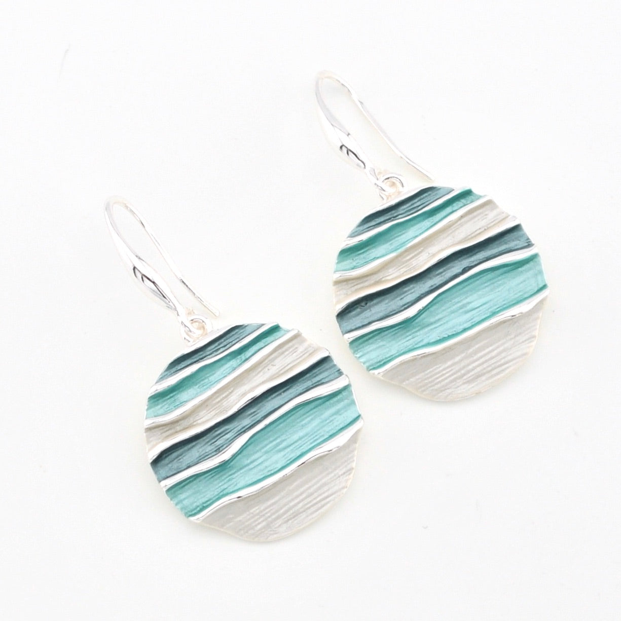 Aqua Teal Ocean Waves Earrings