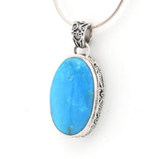 Arizona Turquoise 15x23mm Oval Bali Pendant
