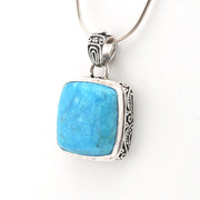 Arizona Turquoise 17mm Square Bali Pendant