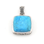 Arizona Turquoise 17mm Square Bali Pendant Alternate Without Chain