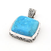 Arizona Turquoise 17mm Square Bali Pendant without chain