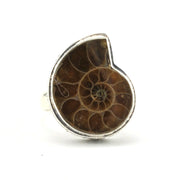 Alt View Sterling Silver Ammonite Bali Ring 
