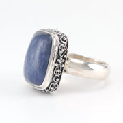 Sterling Silver Kyanite Rectangle Bali Ring