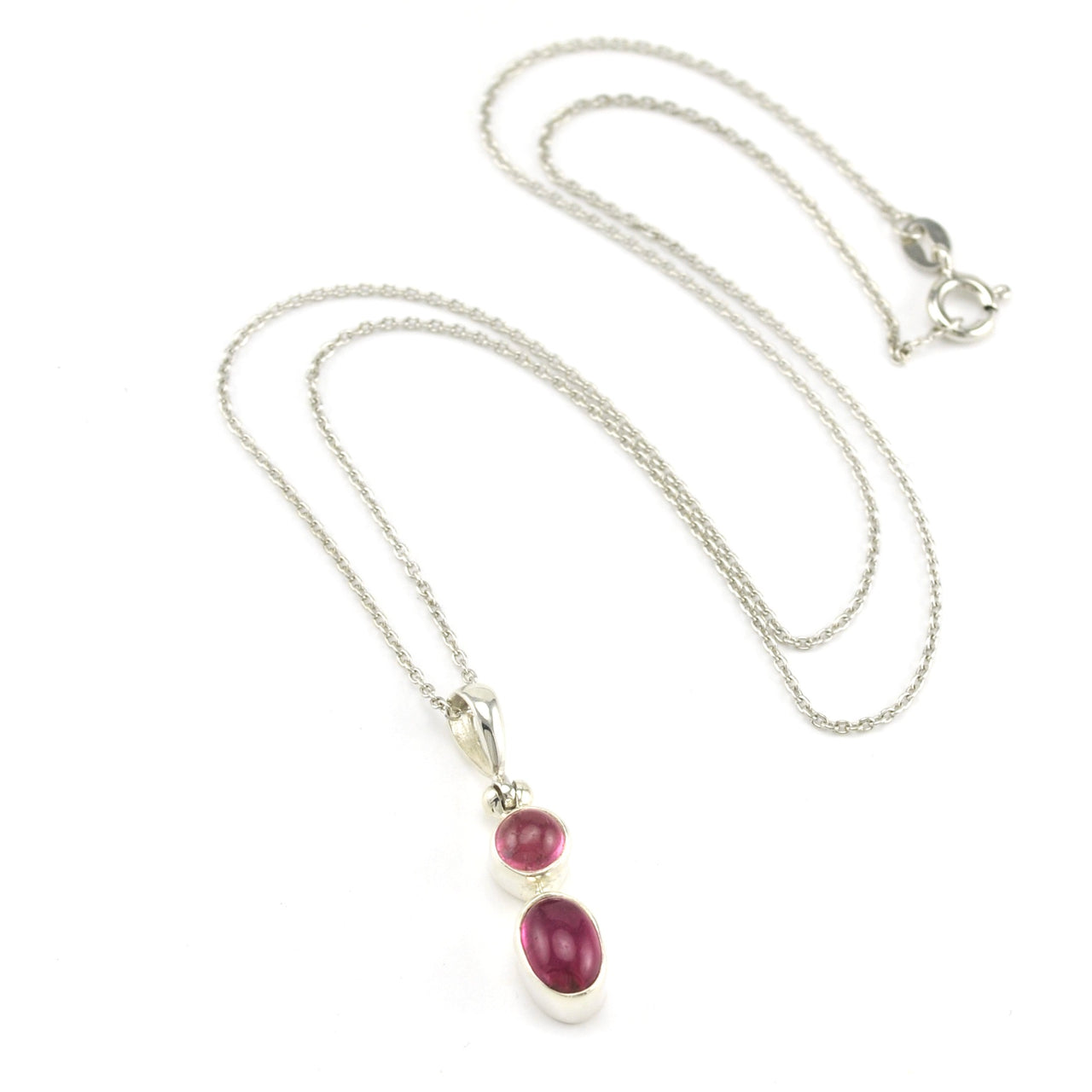 Sterling Silver Pink Tourmaline Necklace