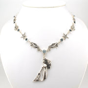 Sterling Silver Mermaid Sea Life Topaz Necklace