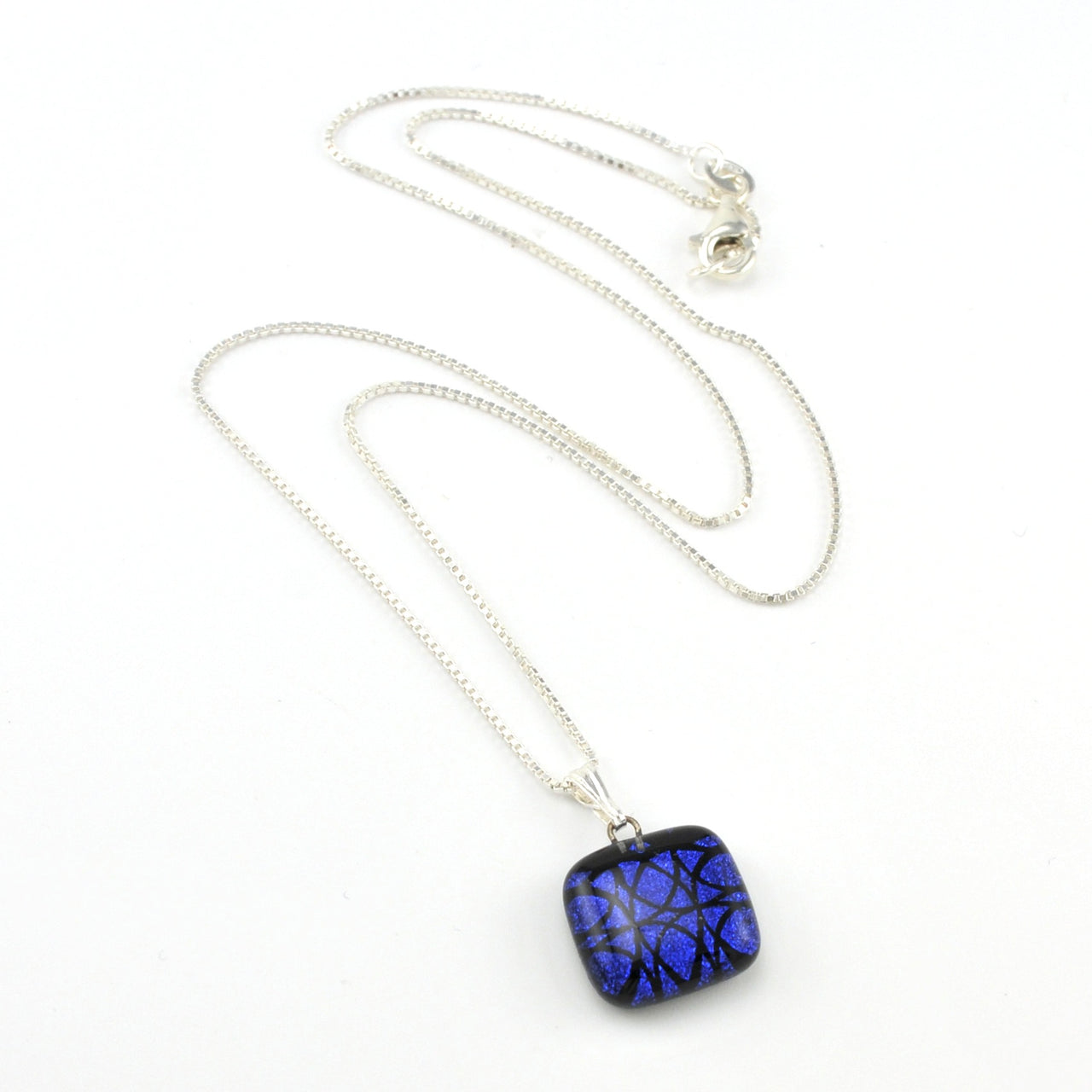 Glass Axiom Blue Charm Necklace
