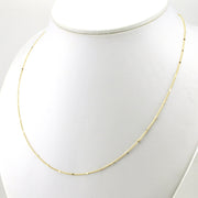 Alt View 18k Gold Fill 20 Inch 1mm Curb Chain with Pressed Details and Extender