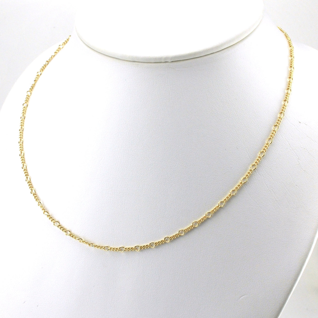 Alt View 18k Gold Fill 18 Inch Rounded Figaro Chain