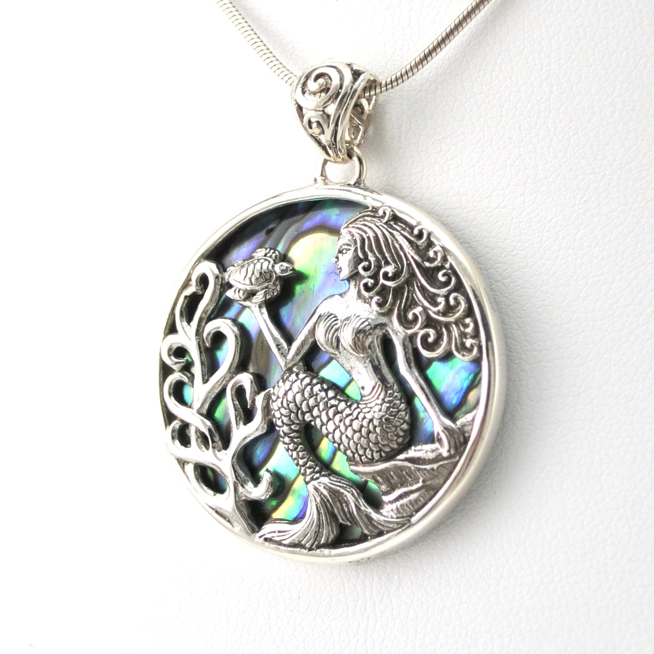 Silver Abalone Mermaid Pendant