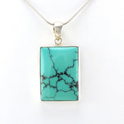 Alt View Sterling Silver Turquoise Rectangle Pendant