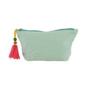 Back Side Aqua Allure Pouch with Bead Embroidered