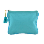 Back Side Floral Jewelry Pouch Turquoise