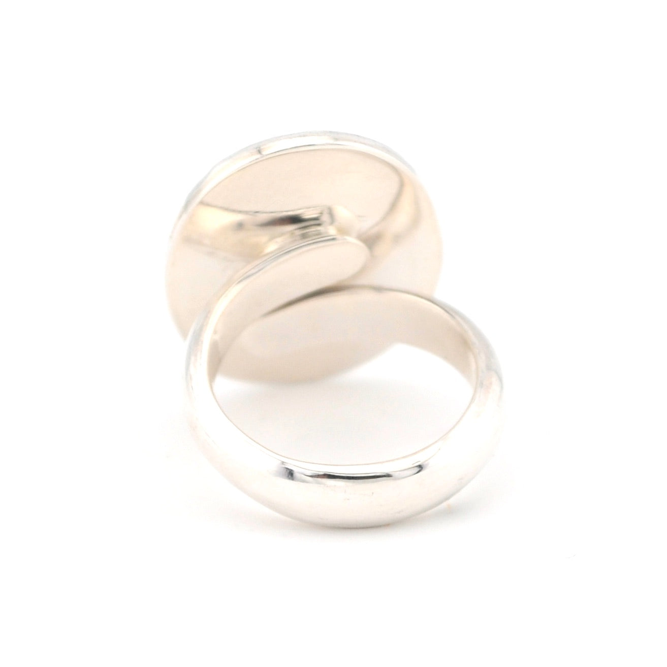 Silver ring on a white background