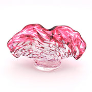 Back Side View Glass Cranberry Clamshell