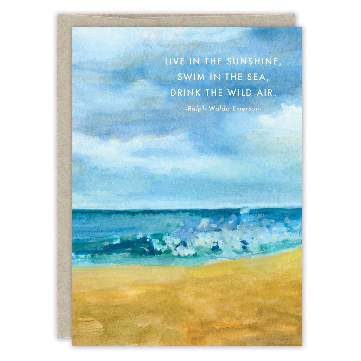 Beach Birthday Card on white background