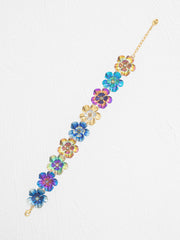 Colorful floral bracelet on a white background