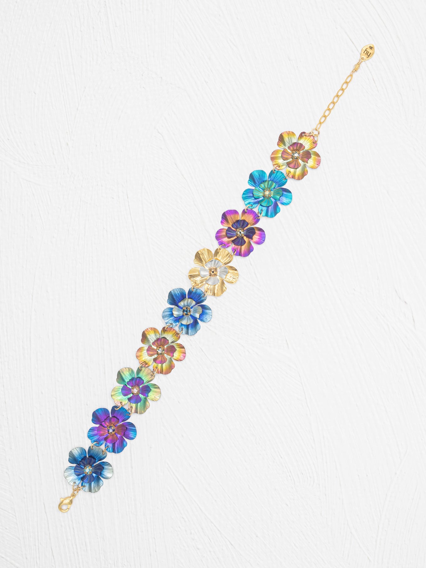 Colorful floral bracelet on a white background