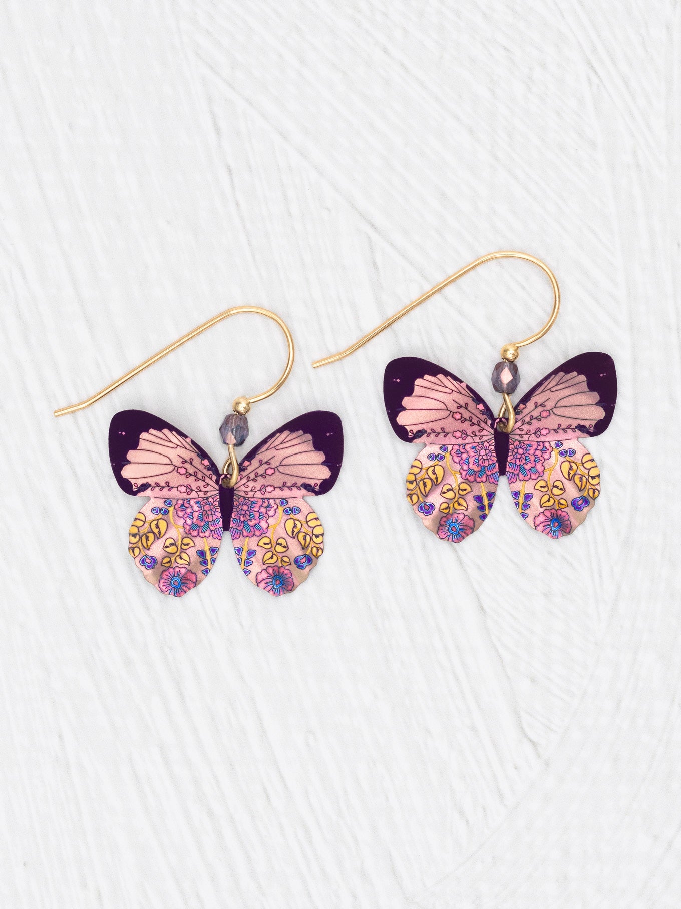 Blooming Pink Butterfly Earrings