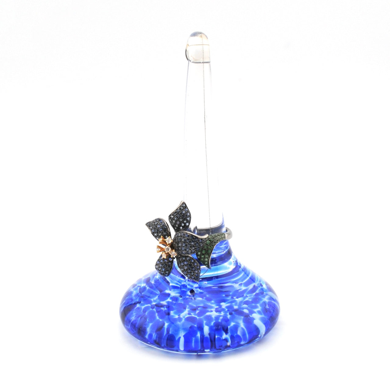 Blue Glass Ring Holder