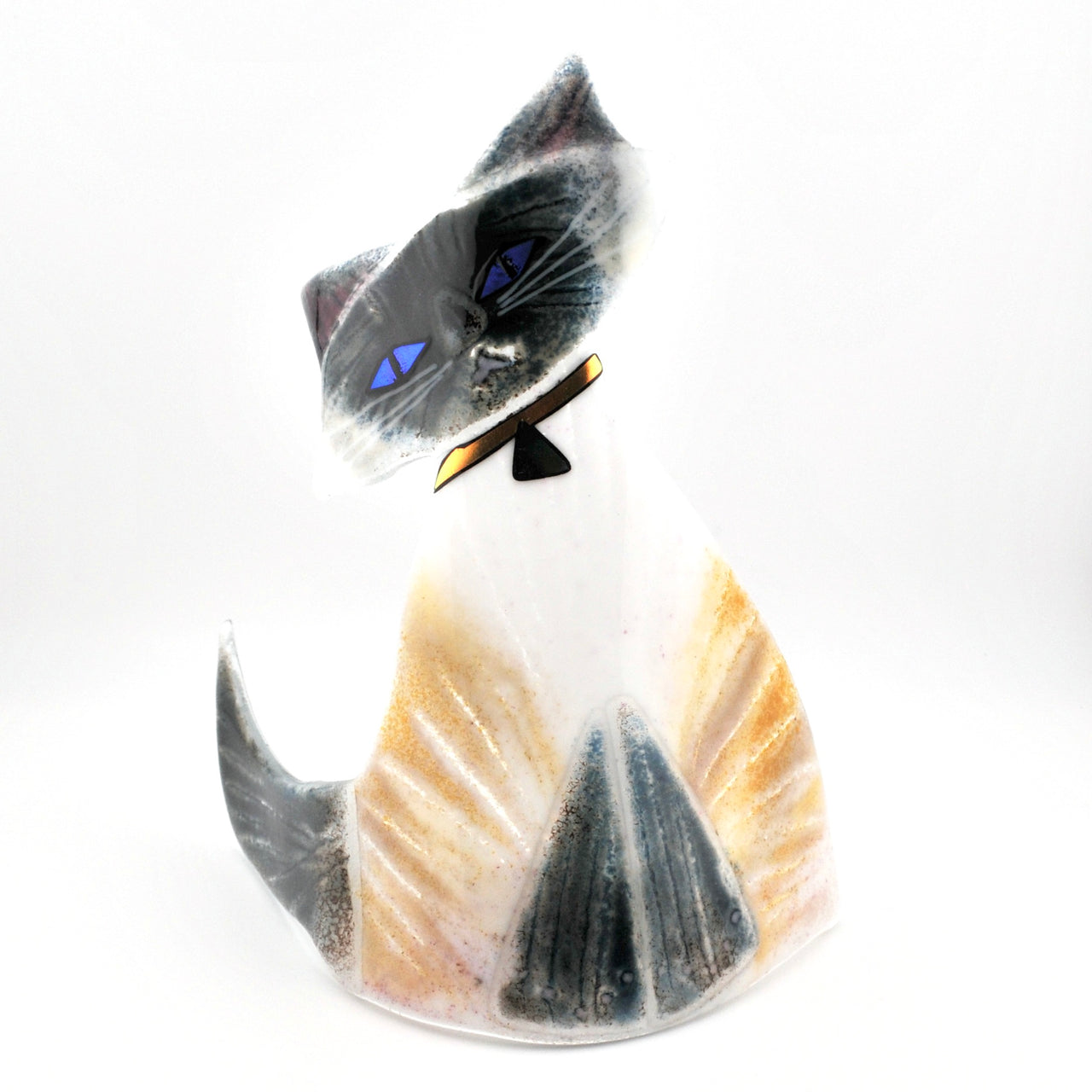 Blue Point Siamese Glass Cat