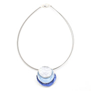 Blue Three Circles Layered Pendant Necklace