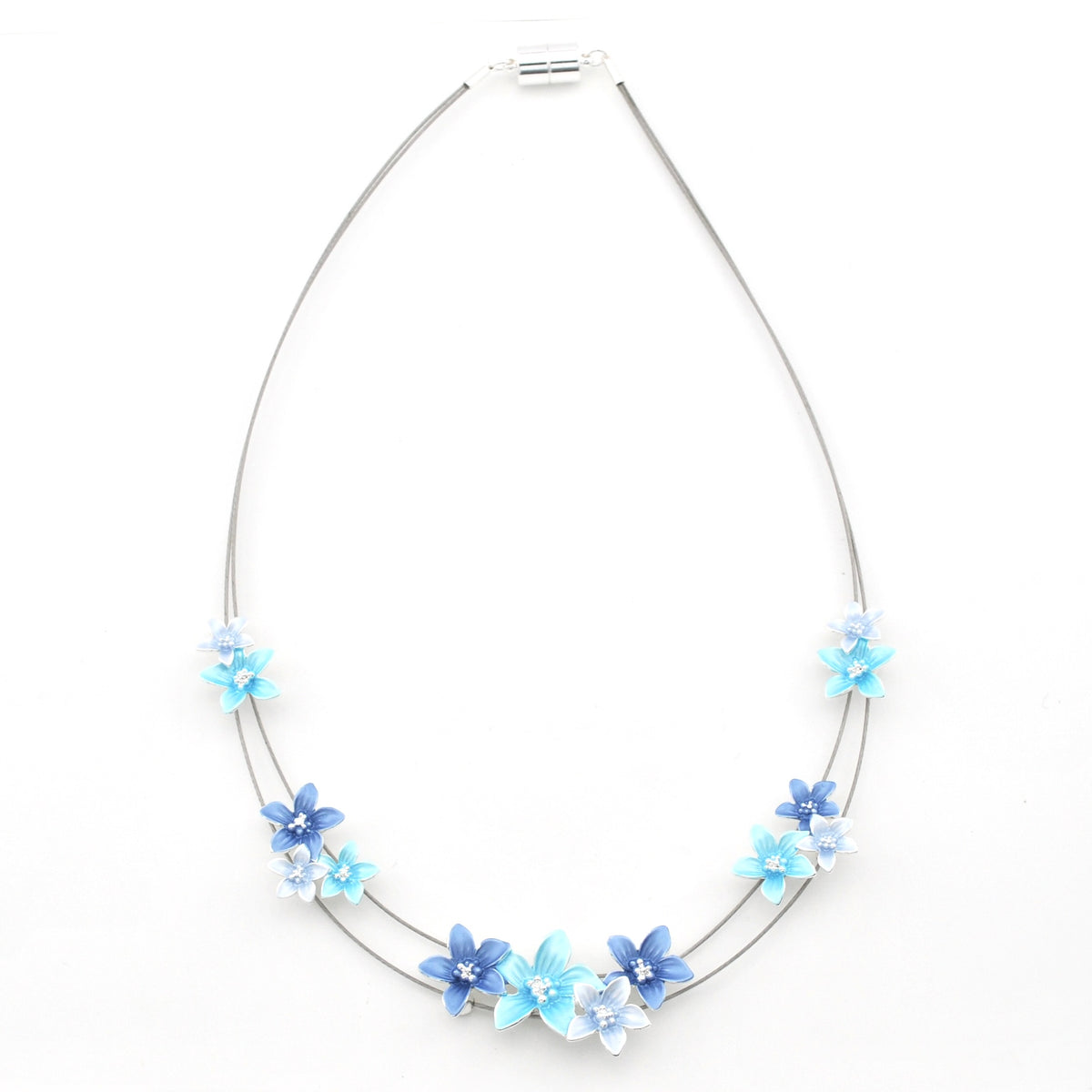 Blue Turquoise Flowers Necklace