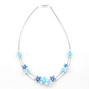 Blue Turquoise Flowers Necklace