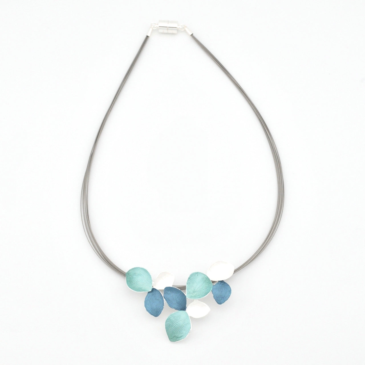 Blue Turquoise Multi Lily Pendant Necklace