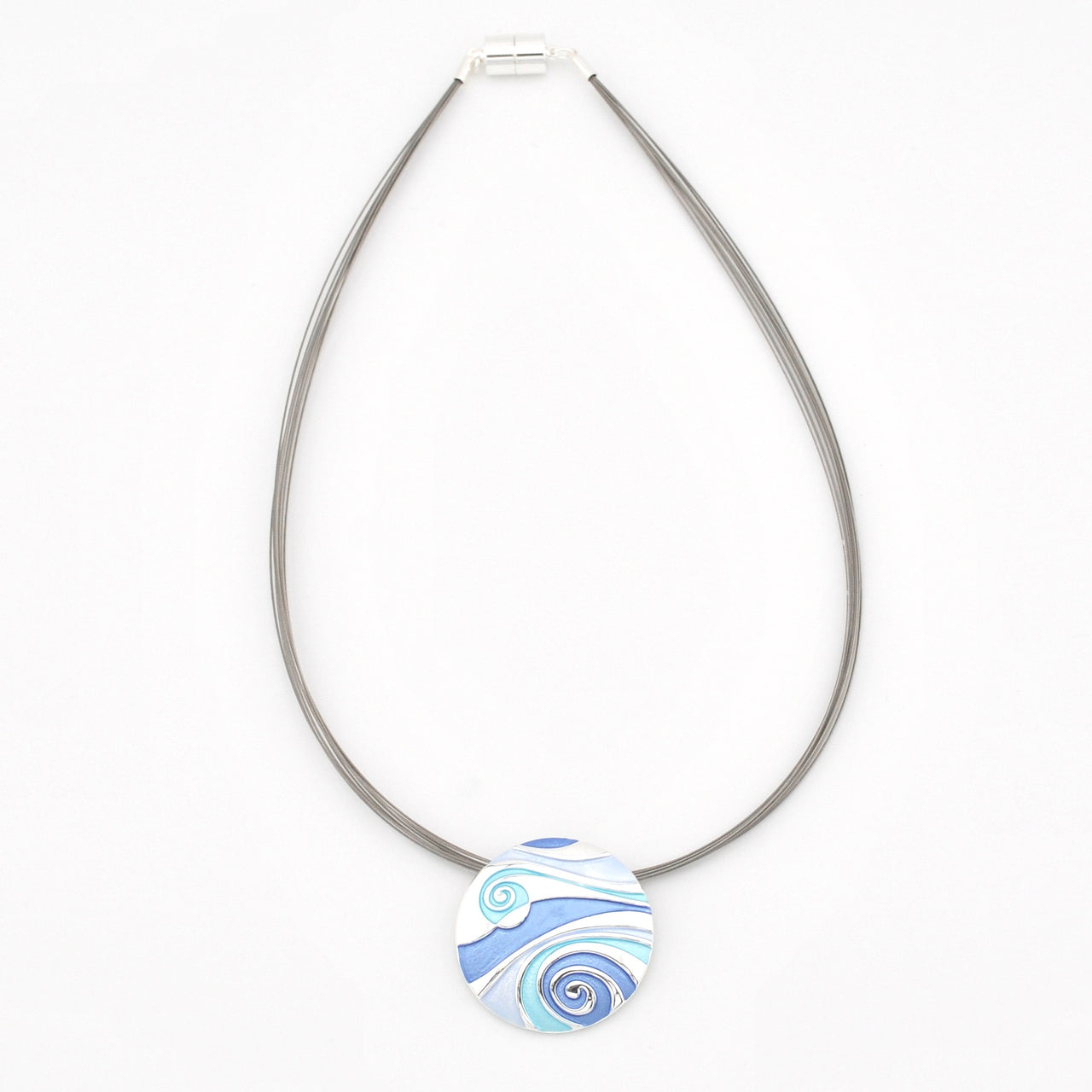 Blue Turquoise Swirl Pendant Necklace