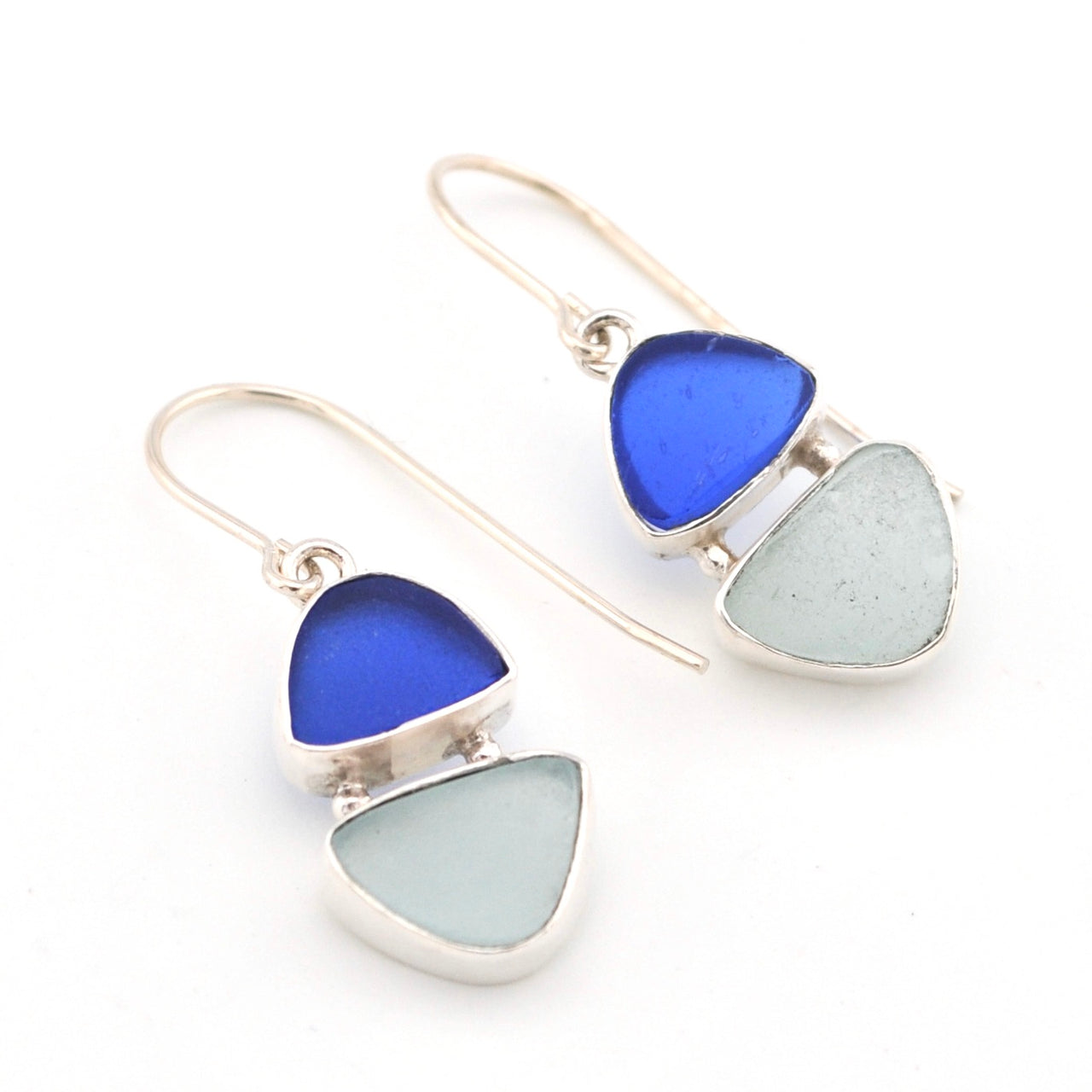 Blue and Aqua Sea Glass Earrings