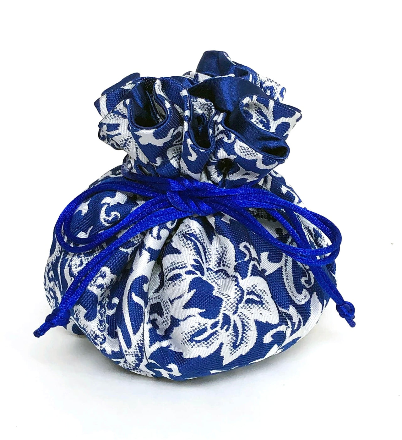 Blue and White Brocade Jewelry Pouch