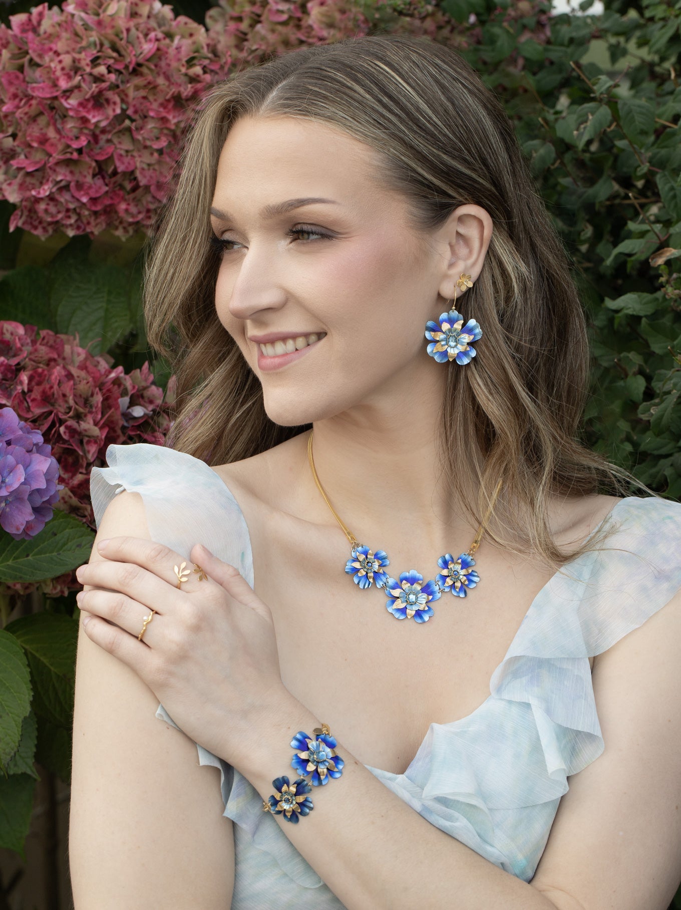Bonnie Blue Bountiful Bloom Necklace Modeled