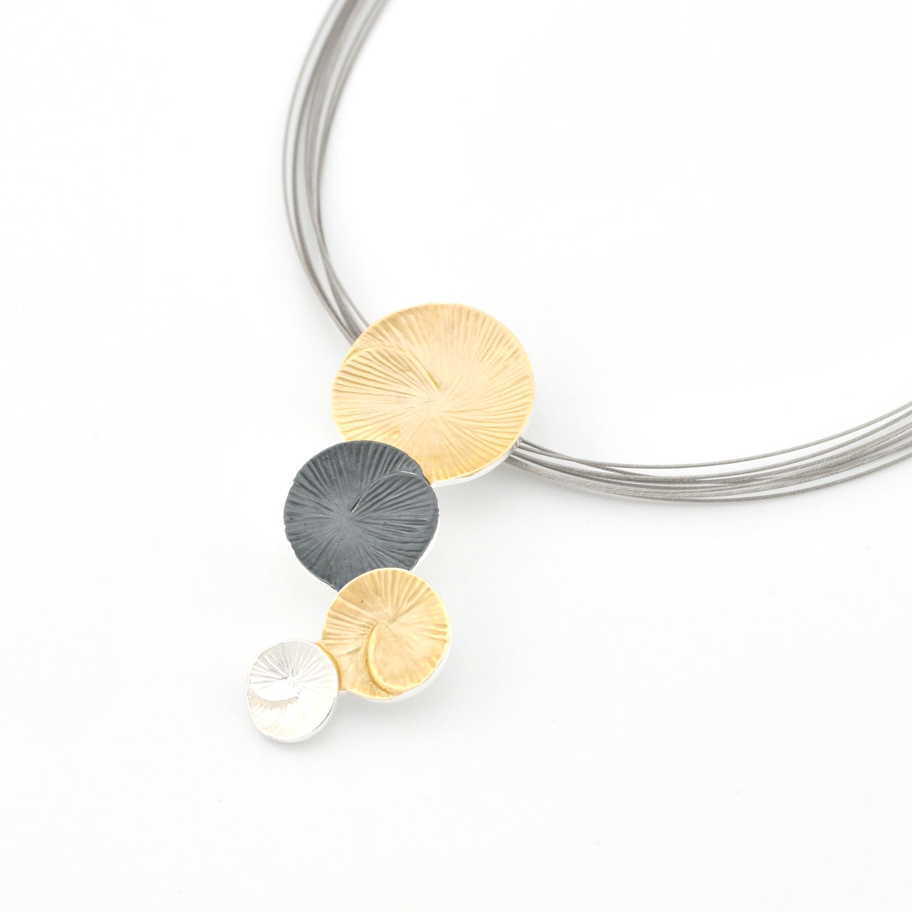 Gold Vertical Lily Pendant Necklace