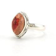 Sterling Silver Mexican Fire Opal Marquiuse Bali Ring